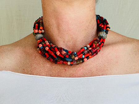 Balochi Multi-Strand Tribal Beaded Necklace. 4263