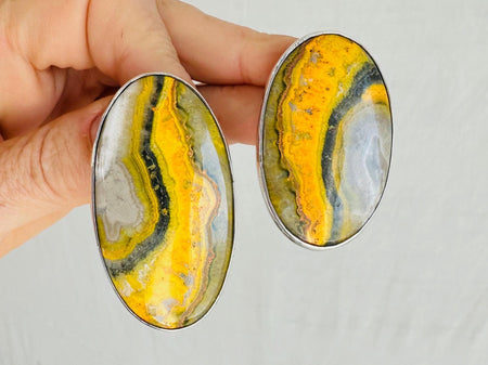 Asymm Jasper Earrings. Handmade Sterling Silver Jewelry. 4295