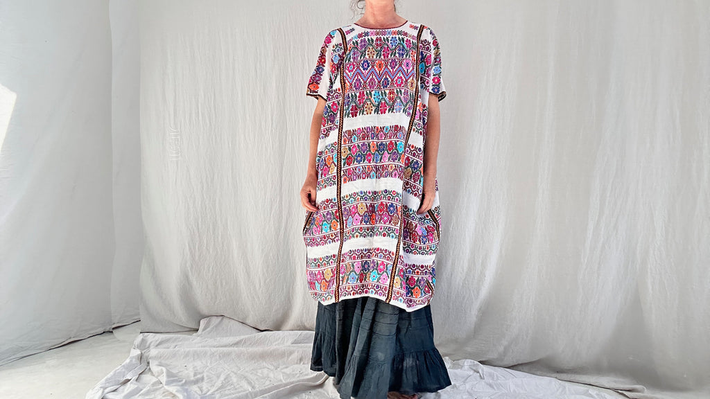 Hand Woven Amuzgo Huipil Dress. Guerrero, Mexico.
