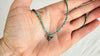 Turquoise Bird Necklace. Tiny Turquoise Heishi and Sterling Silver. 2369