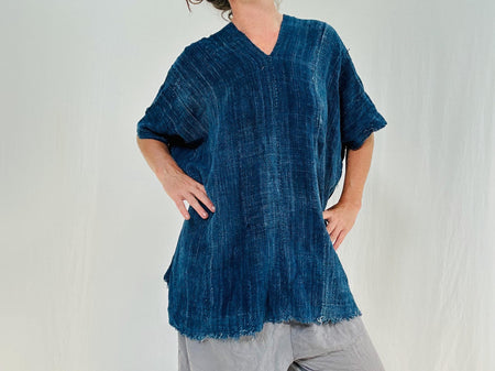 Vintage Indigo Blouse. African. Burkina Faso. 4214