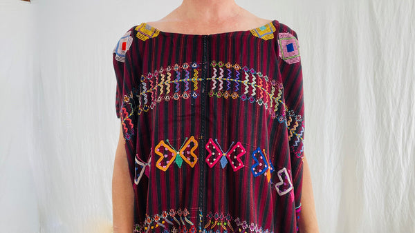 Vintage Guatemala Huipil Dress. Colotenango. Hand Embroidered and H...