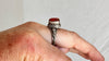 Antique Coral and Sterling Ring. India. Gorgeous! size 8. 1064