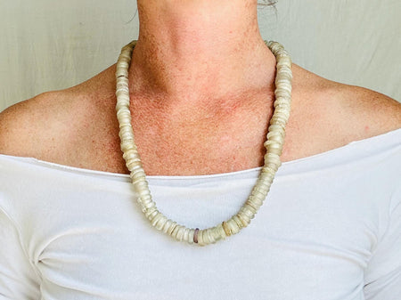 Old African Trade Dogon Annular Beaded Necklace.