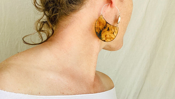 Ambre braided earrings silver