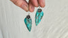Chrysocolla Leaf Earrings. Sterling Silver. Atelier Aadya. 2216