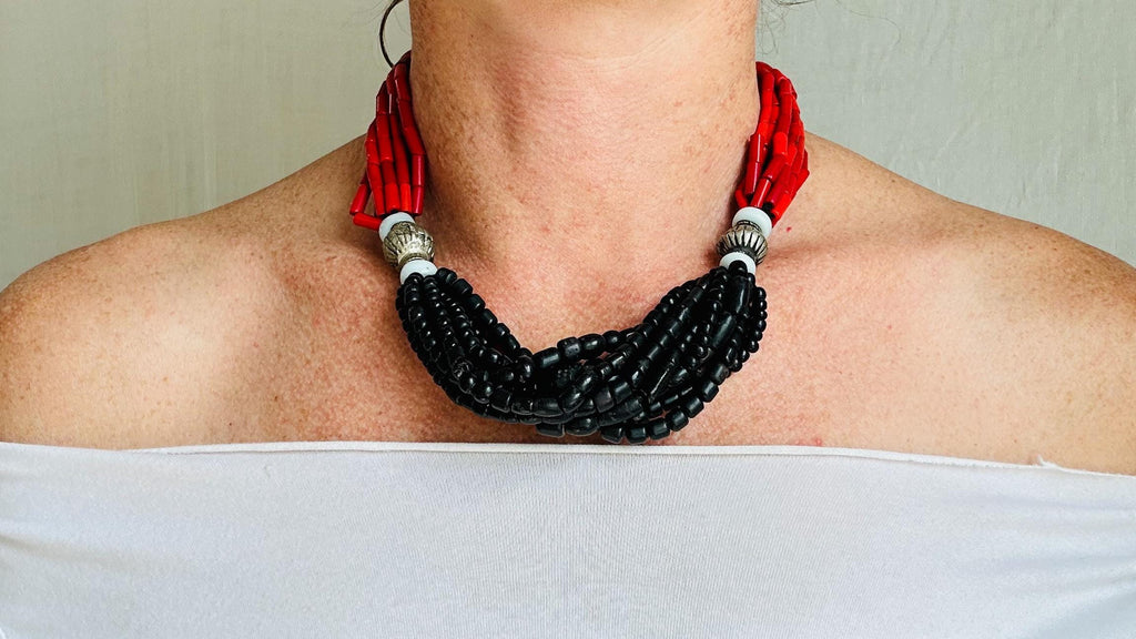 Balochi Multi-Strand Tribal Beaded Necklace. 4355