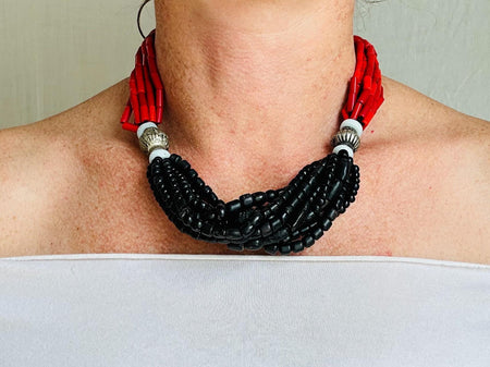 Balochi Multi-Strand Tribal Beaded Necklace. 4355