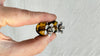 Large Amber Barbell Earrings. Double Sided. 2079