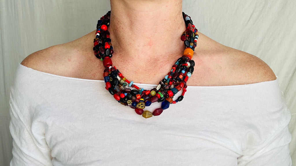 Balochi Multi-Strand Tribal Beaded Necklace. 4186