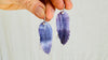 Carved Purple Wings Earrings. Exquisitely Crafted Clam Shell and Sterling Silver Jewelry. Atelier Aadya. 2738