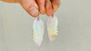 Carved Mother of Pearl Wings Earrings. Exquisitely Crafted. Sterling Silver Jewelry. 2735
