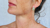 Faceted Prehnite Post Earrings. Sterling Silver. AP-458