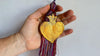 Heart Milagro & Vintage Zinacantan Tassel. Decor