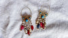 Vintage Uzbek Filigree Earrings. Vermeil. Bukhari. Pearls & Semi-Precious Stones. 2140