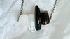 Amber & Quartz Skull Necklace. Handmade Designer Sterling Silver Chain. Maximalist Jewelry. 2449