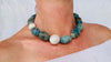 Blue Onyx and Sterling Beaded Necklace. Handcrafted Designer Statement Jewelry. 2841