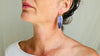 Carved Purple Wings Earrings. Exquisitely Crafted Clam Shell and Sterling Silver Jewelry. Atelier Aadya. 2738