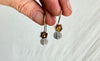 Amber & Sterling Silver Flower Earrings. 2341