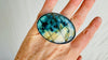Labradorite Cocktail Ring. Adjustable Sterling Silver Jewelry. Gorgeous Flash. 4004