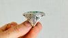 Natural Turquoise Cocktail Ring. Oversized Sterling Silver Designer Ring. Botanicals. Size 6. 2388