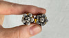 Large Amber Barbell Earrings. Double Sided. 2079