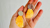 Yellow Clam & Sterling Silver Earrings. 2695