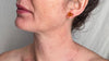 Amber Heart Barbell Earrings. Double Sided. 1232