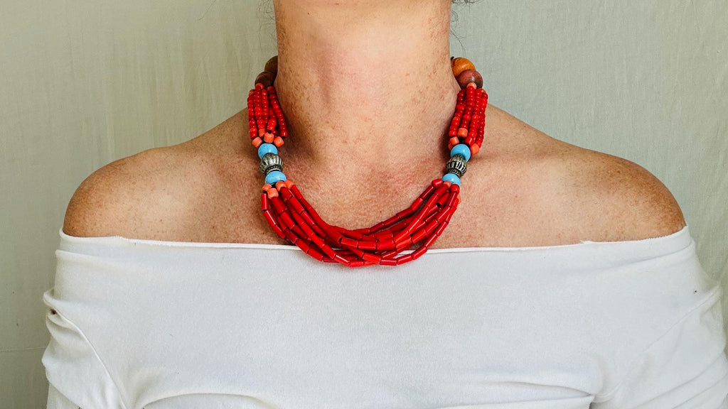 Balochi Multi-Strand Tribal Beaded Necklace. 4348
