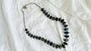 Long Fluorite and Silver Necklace. Handmade Beaded Jewelry. Beautiful Blue Stone. Statement Necklace.