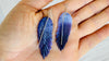 Carved Purple Wings Earrings. Exquisitely Crafted Clam Shell and Sterling Silver Jewelry. Atelier Aadya. 2738