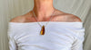 Large Amber Pendant on a Silver Chain. Sterling Silver. 1403