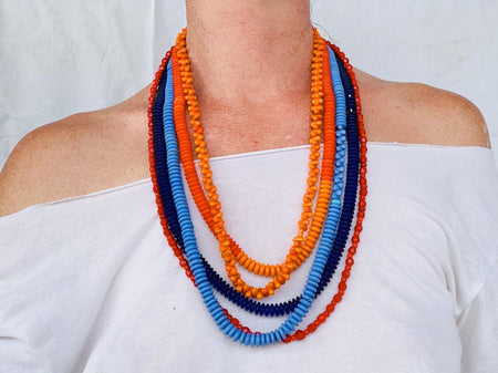 5 Old Mayan Crystal Necklaces from Guatemala. 2836