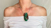 Carved Chrysoprase Butterfly Pendant Necklace. Sterling Silver. 2258