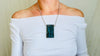 Labradorite Pendant Necklace. Heavy Sterling Silver Chain. Flashy Blue Stone. Designer Jewelry. 2667