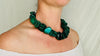 Malachite Beaded Necklace. Chunky Natural Malachite. Handmade Designer Jewelry. 4068