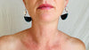 Chrysocolla & Sterling Silver Media Luna Earrings. 2493