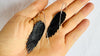 Carved Black Wings Earrings. Exquisitely Crafted Clam Shell and Sterling Silver Jewelry. Atelier Aadya. 2734