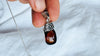 Red Amber Pendant on a Silver Chain. Sterling Silver. AP-587