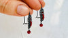 Vintage Oaxacan Filigree Earrings. Coral Sterling & Silver. Gusanos. Mexico. 2808