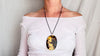 Large Amber Pendant Necklace. 1299