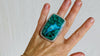 Azurite Malachite Oversized Ring. Gorgeous. Size 7. 0369