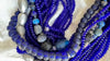 Multi-Strand Necklace. Blues and Silvers. African, Afghani and Nepali Beads. 628