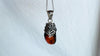 Red Amber Pendant on a Silver Chain. Sterling Silver. AP-587