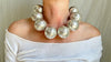 Huge Silver Bead Necklace. Bench Beads. Gorgeous. 2041