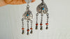 Vintage Uzbek Earrings with Antique Coral. Handmade Sterling Silver. 0465