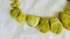 Green Serpentine Necklace. Large Organic Shapes with Handmade Sterling Silver Beads.