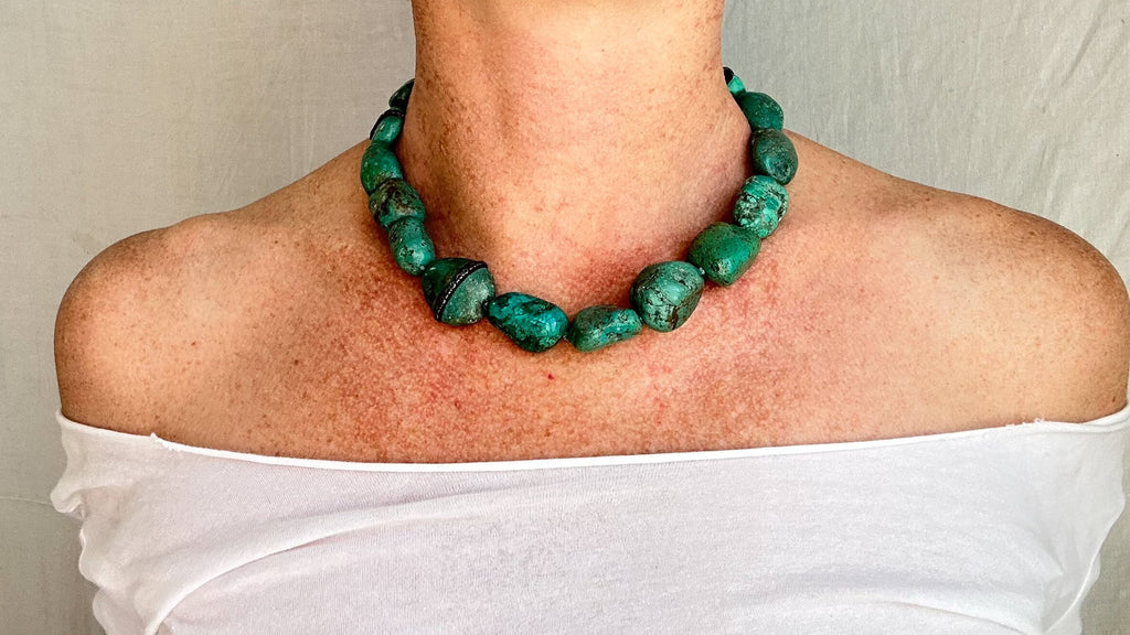 Antique Turquoise Necklace. Multi Strand. 2269