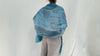 Blue Gauze Shiva Nataraja Shawl, Wrap, Scarf. Lightweight Spiritual Accessory from India. 4226
