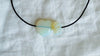 Opalite Heart & Skull Pendant Necklace. Sterling Silver. Leather.